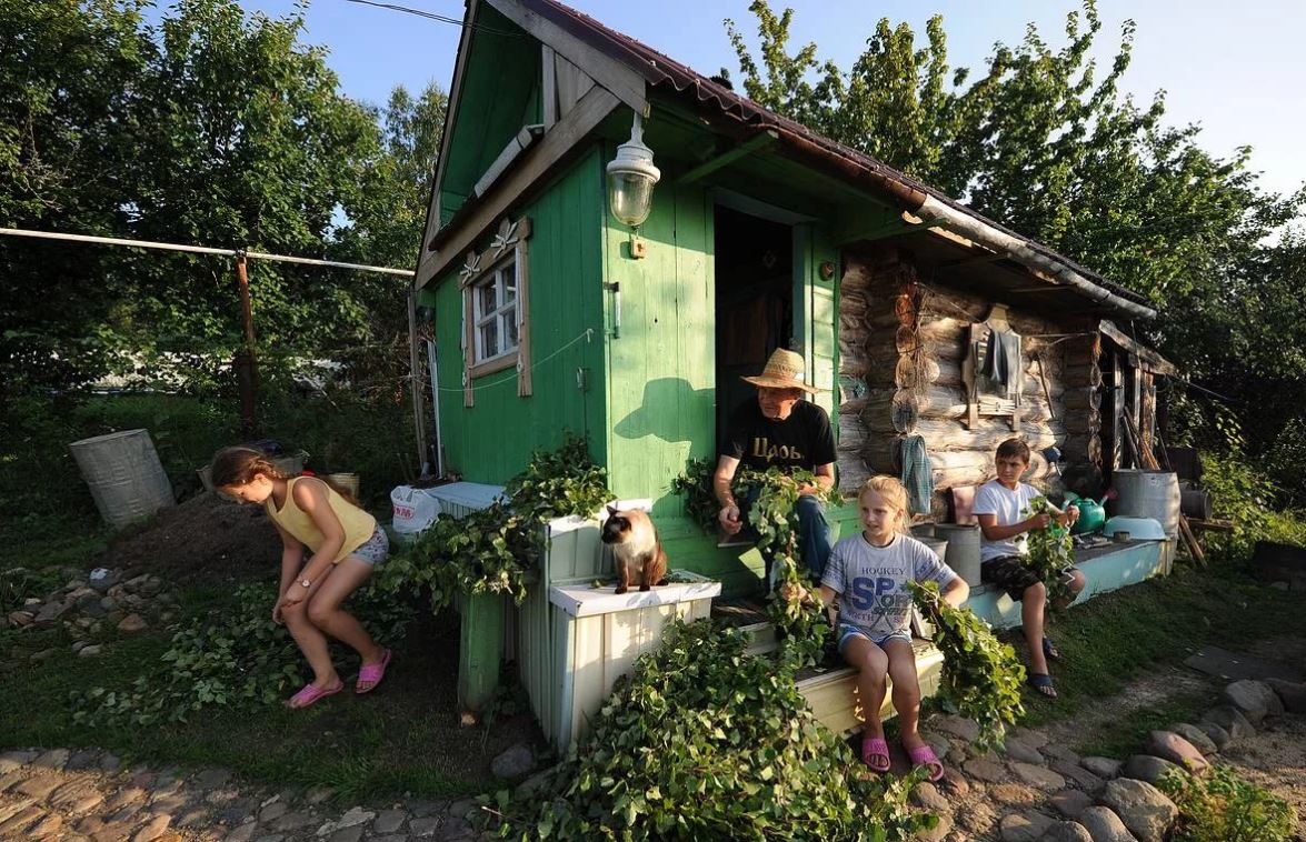 Приїхавши на дачу, Дещиць помітив, що мошонка з боку сусідів відкрита.